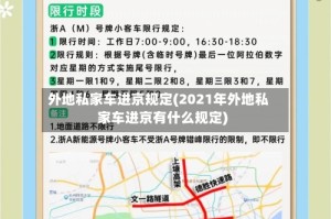 外地私家车进京规定(2021年外地私家车进京有什么规定)
