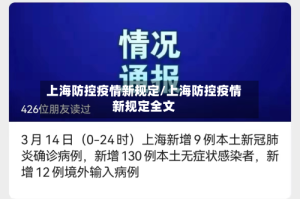 上海防控疫情新规定/上海防控疫情新规定全文