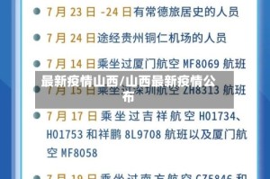 最新疫情山西/山西最新疫情公布