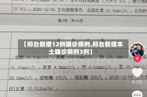 【邢台新增12例确诊病例,邢台新增本土确诊病例3例】