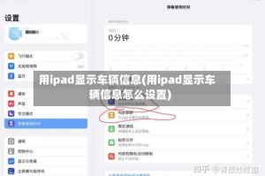 用ipad显示车辆信息(用ipad显示车辆信息怎么设置)
