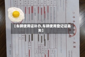 【车辆使用证补办,车辆使用登记证丢失】