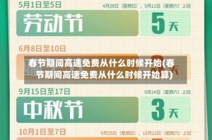 春节期间高速免费从什么时候开始(春节期间高速免费从什么时候开始算)
