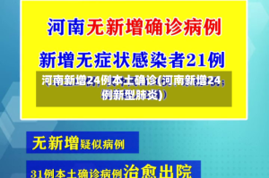 河南新增24例本土确诊(河南新增24例新型肺炎)