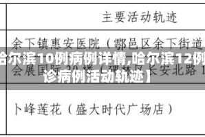 【哈尔滨10例病例详情,哈尔滨12例确诊病例活动轨迹】