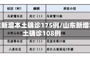 山东新增本土确诊175例/山东新增本土确诊108例