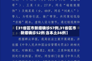【31省区市新增确诊57例,31省区市新增确诊52例 含本土36例】