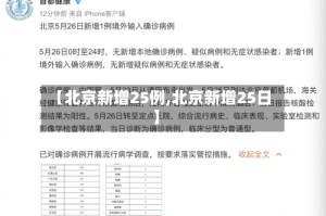 【北京新增25例,北京新增25日】