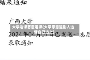 大学选课恶意退课(大学恶意退别人选课自己选上)