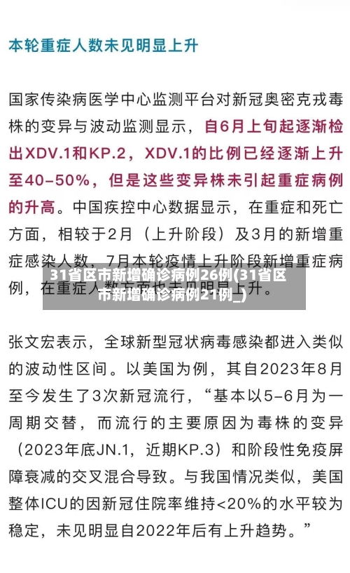 31省区市新增确诊病例26例(31省区市新增确诊病例21例_)-第1张图片