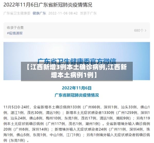 【江西新增3例本土确诊病例,江西新增本土病例1例】-第1张图片