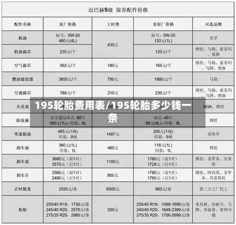 195轮胎费用表/195轮胎多少钱一条-第2张图片