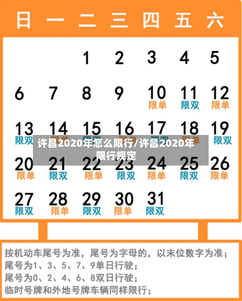 许昌2020年怎么限行/许昌2020年限行规定-第1张图片