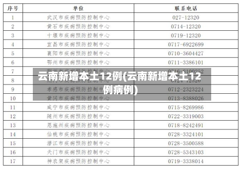 云南新增本土12例(云南新增本土12例病例)-第2张图片
